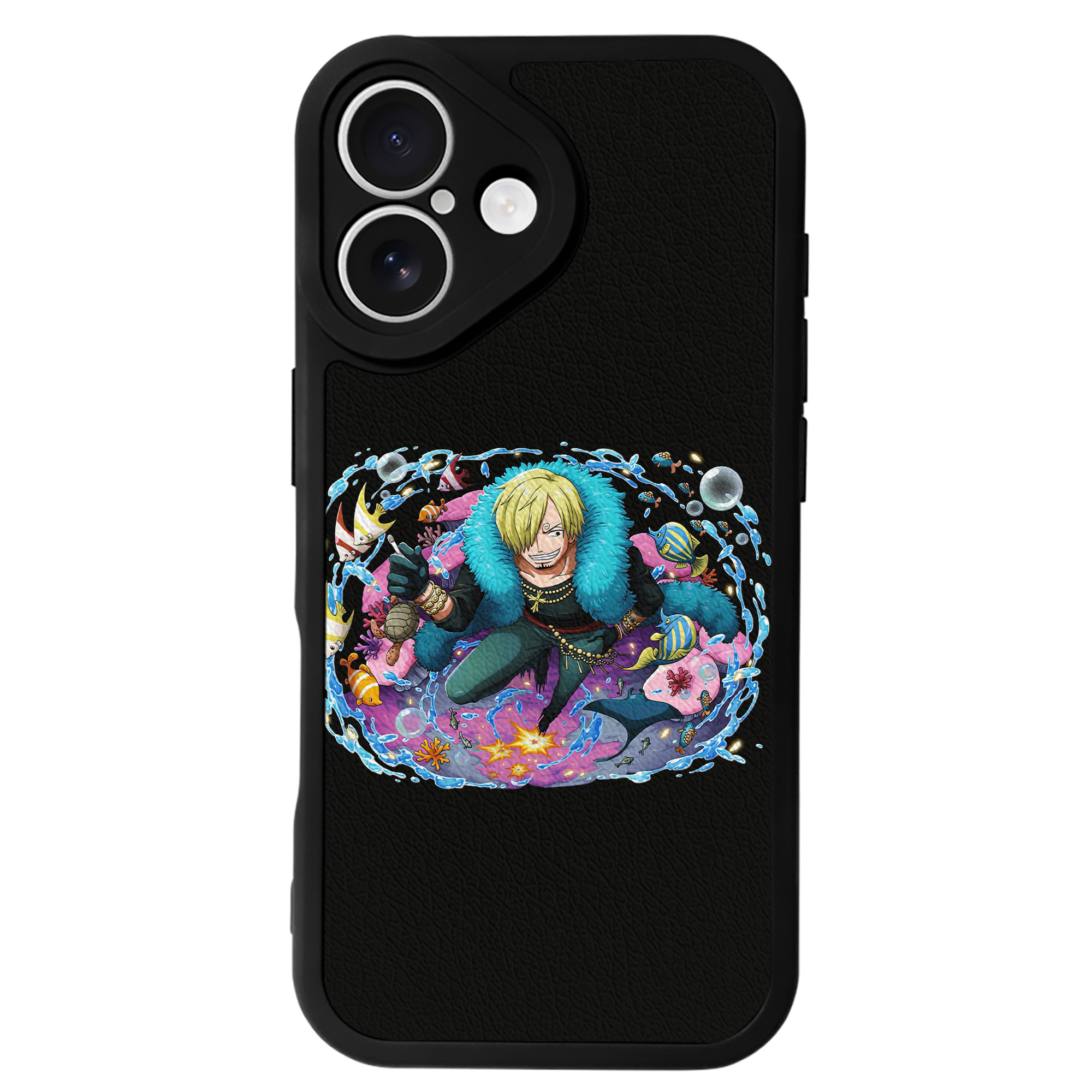 （画像用） ワンピース サンジ ONE PIECE Sanji 【iPhone 16シリーズ対応】シリコンスマホケース（レザー調） 材質：シリコン